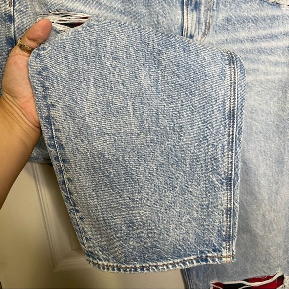 NWT American Eagle Highest Rise 90's Boyfriend Distressed Blue Jeans Plus Sz 16 - Picture 2 of 7